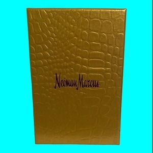 Neiman Marcus Gold Crocodile Texture Empty Gift Box 5" Long 3-1/2" Tall 3" Wide
